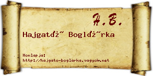Hajgató Boglárka névjegykártya